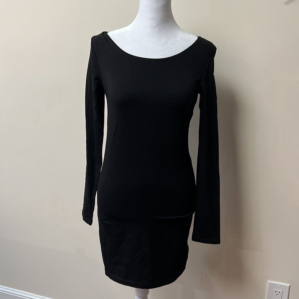 Mini black stretch dress